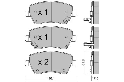 Комплект тормозных колодок (AISIN: BPNI-1014)